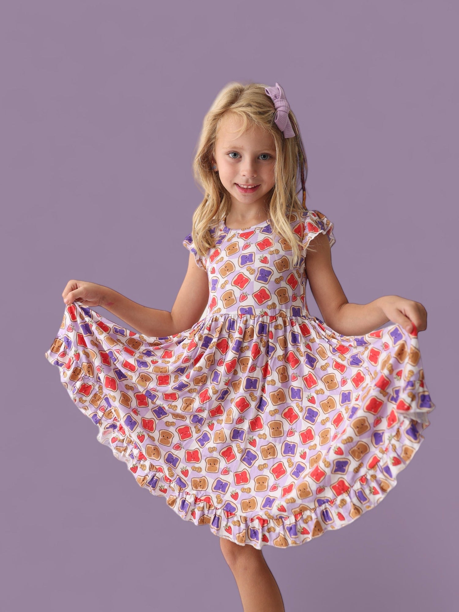 DREAM BIG LITTLE CO EXCLUSIVE PEANUT BUTTER JELLY TIME DREAM RUFFLE DRESSEveretts Place