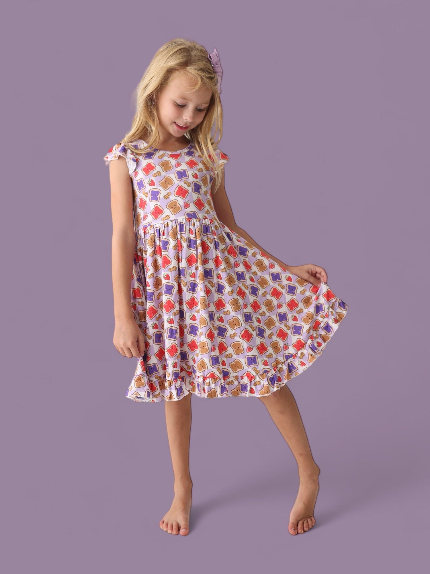DREAM BIG LITTLE CO EXCLUSIVE PEANUT BUTTER JELLY TIME DREAM RUFFLE DRESSEveretts Place