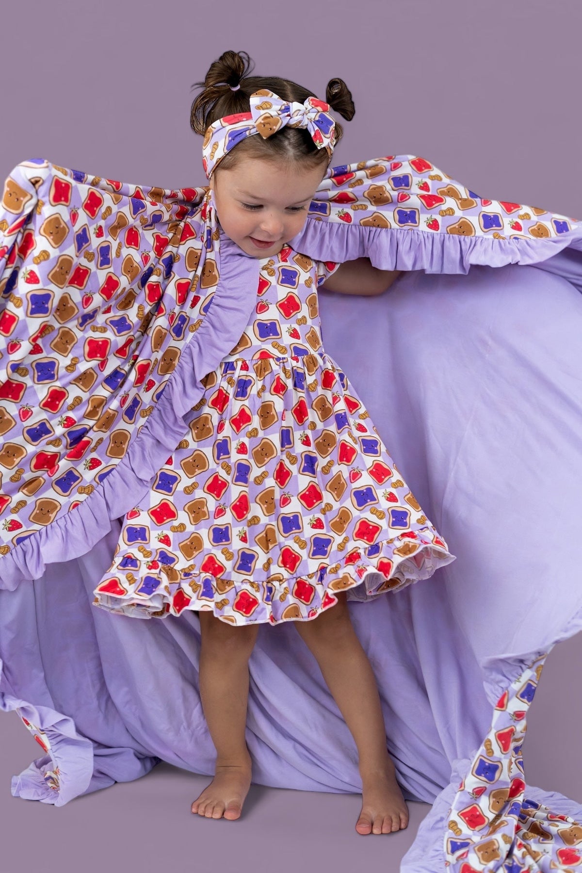 DREAM BIG LITTLE CO EXCLUSIVE PEANUT BUTTER JELLY TIME DREAM RUFFLE DRESSEveretts Place