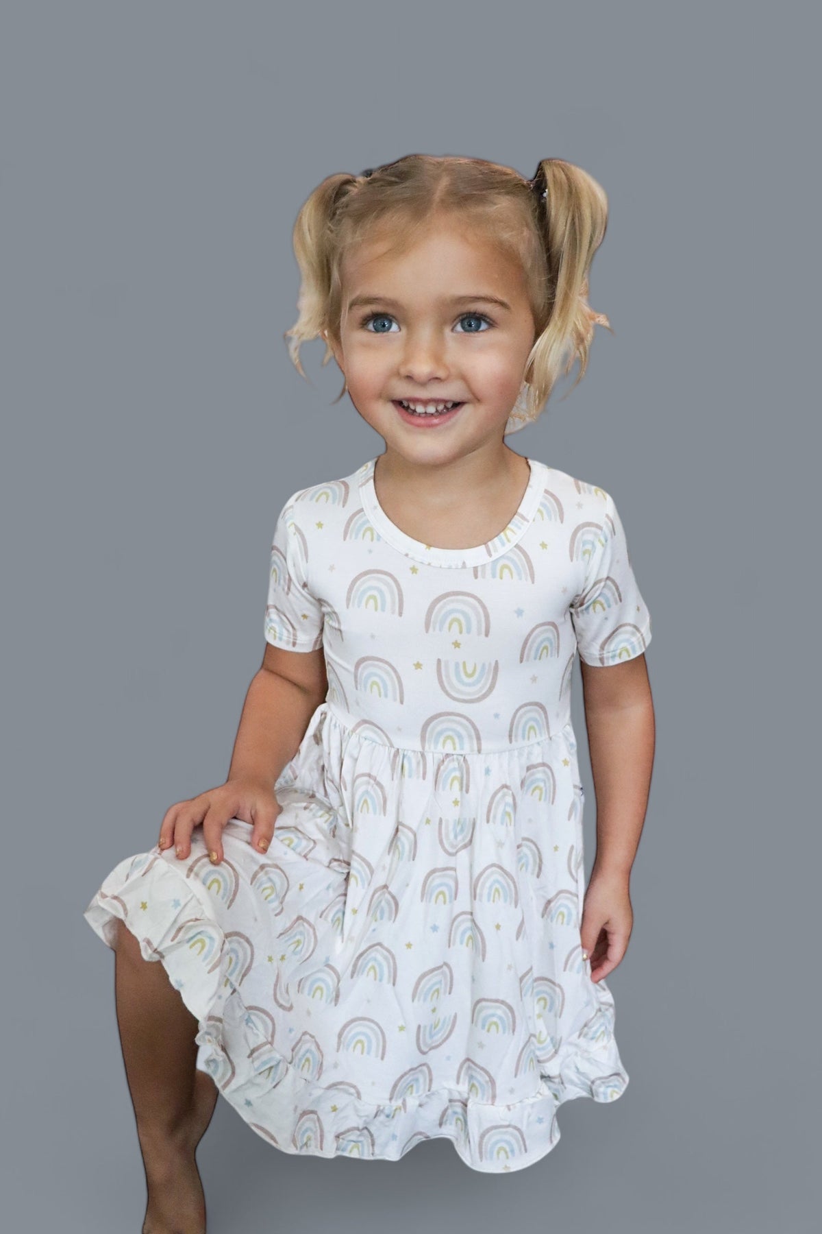 DREAM BIG LITTLE CO EXCLUSIVE RALEIGH'S RAINBOWS DREAM RUFFLE DRESSEveretts Place