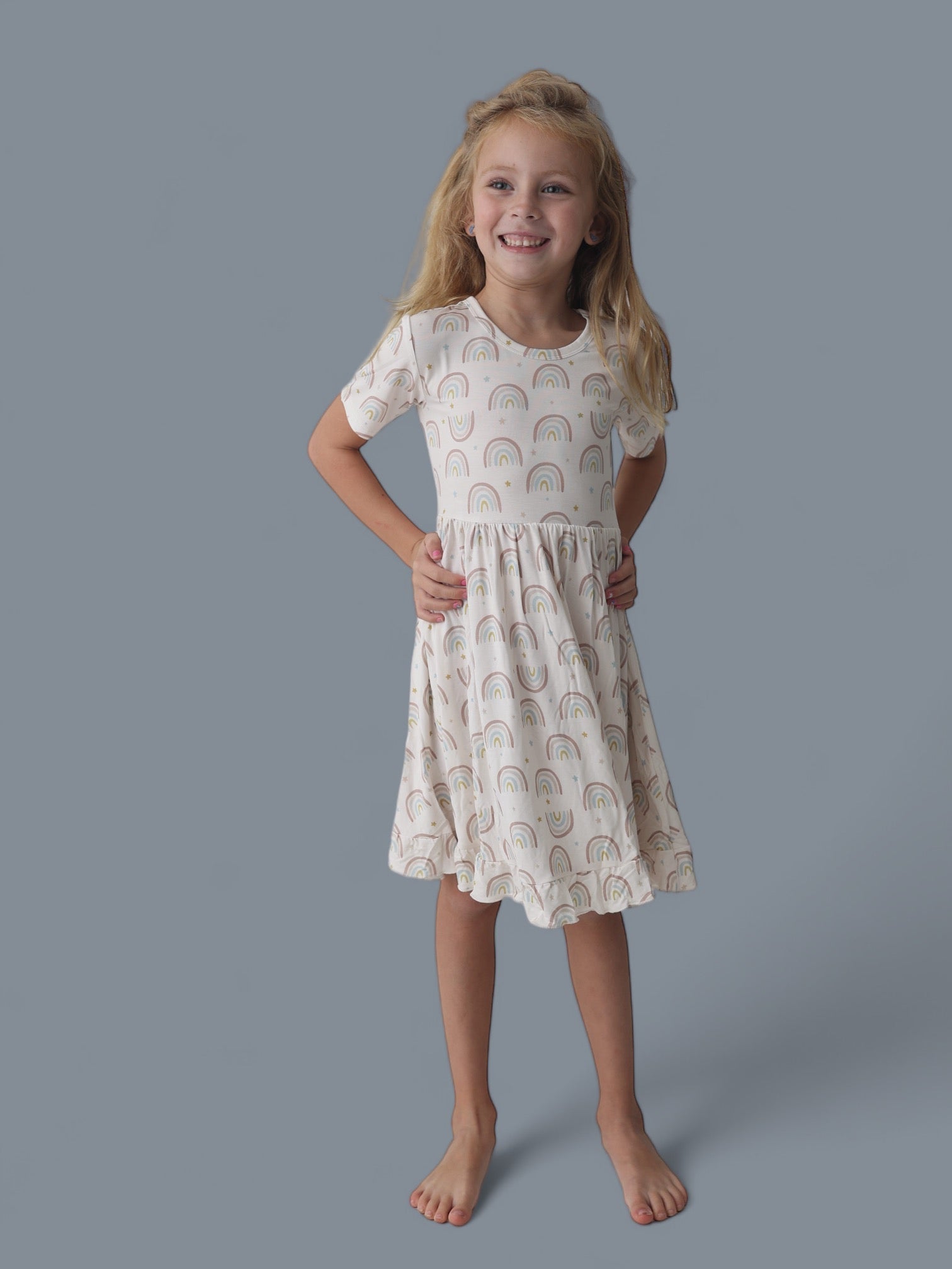 DREAM BIG LITTLE CO EXCLUSIVE RALEIGH'S RAINBOWS DREAM RUFFLE DRESSEveretts Place