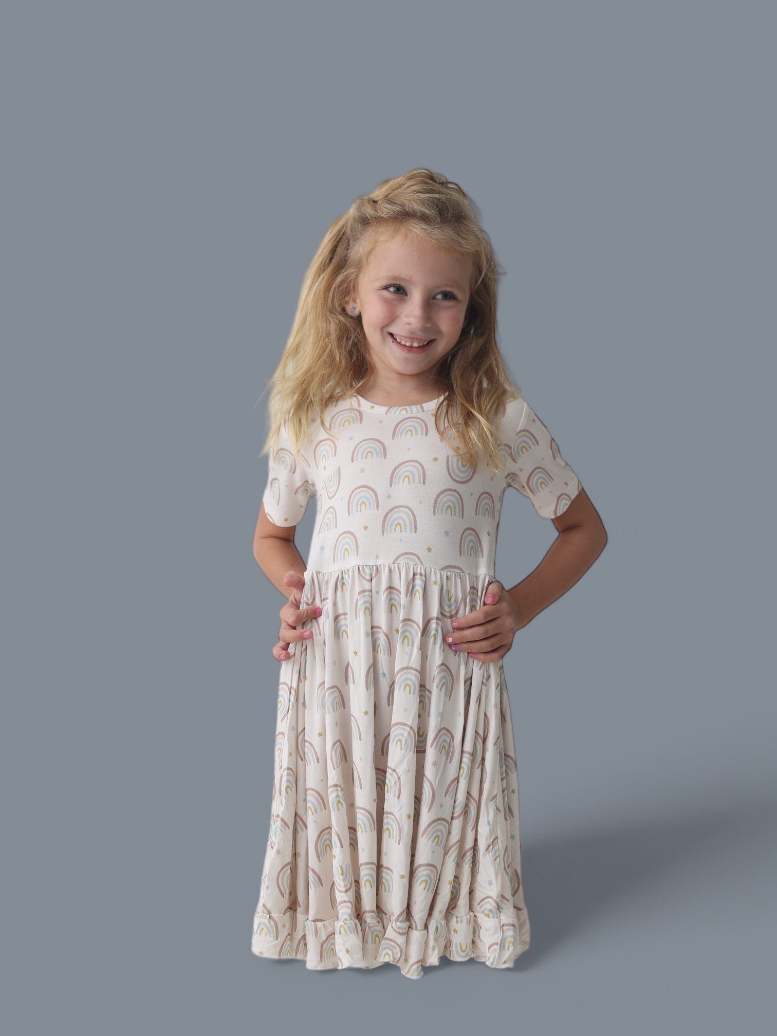DREAM BIG LITTLE CO EXCLUSIVE RALEIGH'S RAINBOWS DREAM RUFFLE DRESSEveretts Place