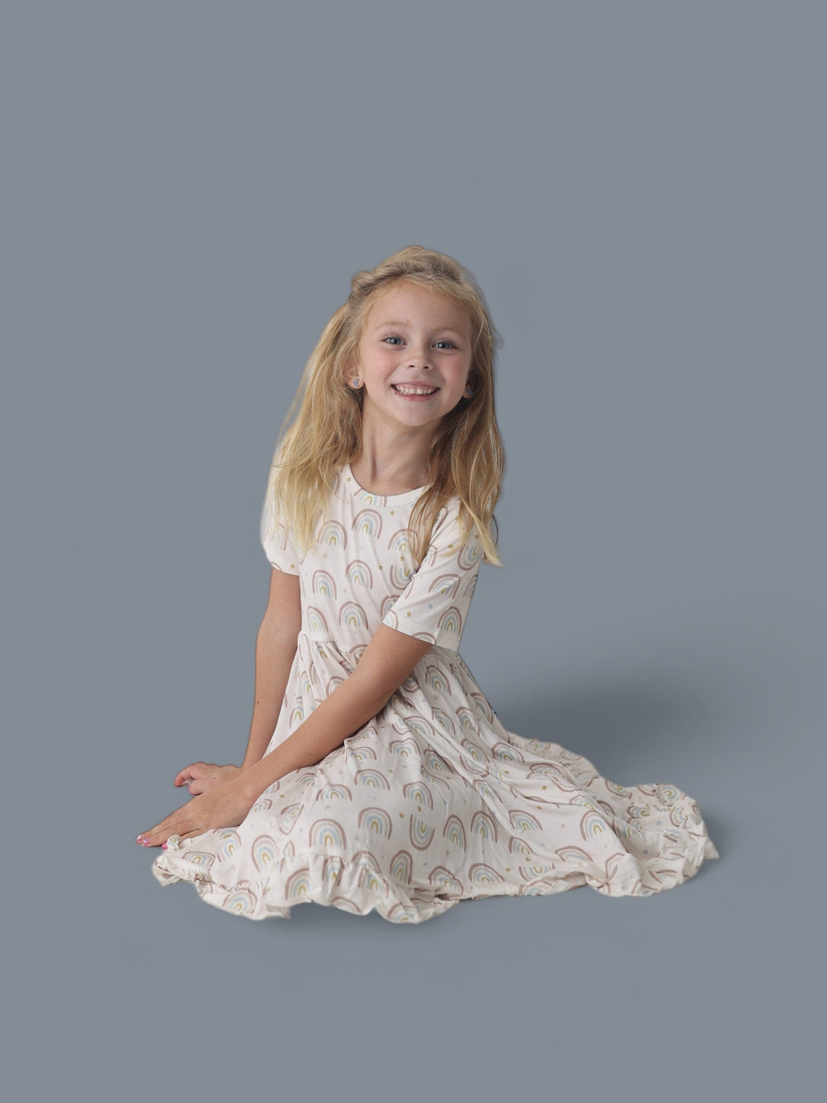DREAM BIG LITTLE CO EXCLUSIVE RALEIGH'S RAINBOWS DREAM RUFFLE DRESSEveretts Place