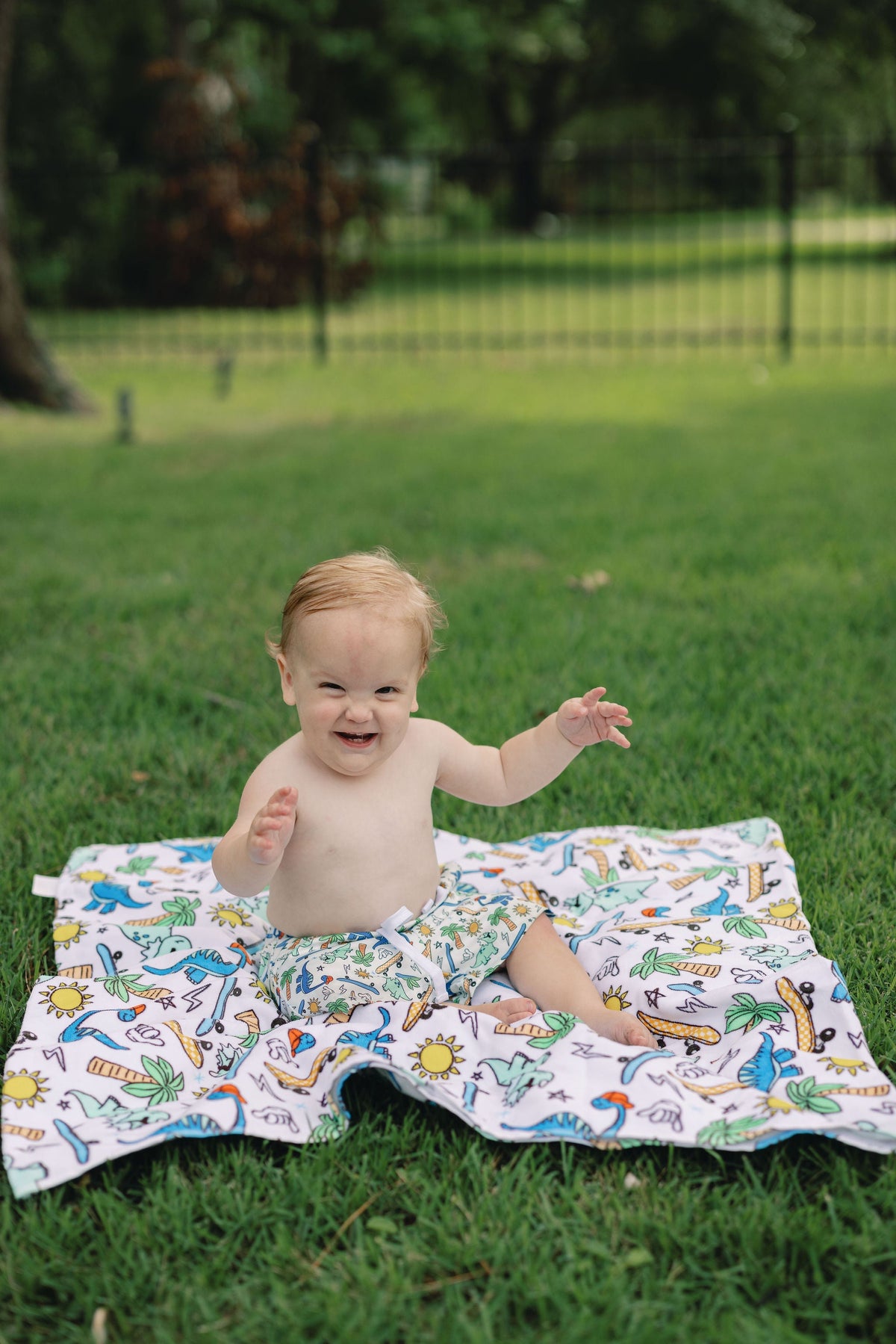 DREAM BIG LITTLE CO EXCLUSIVE SURF - O - SAURUS DREAM SWIM TRUNKSEveretts Place