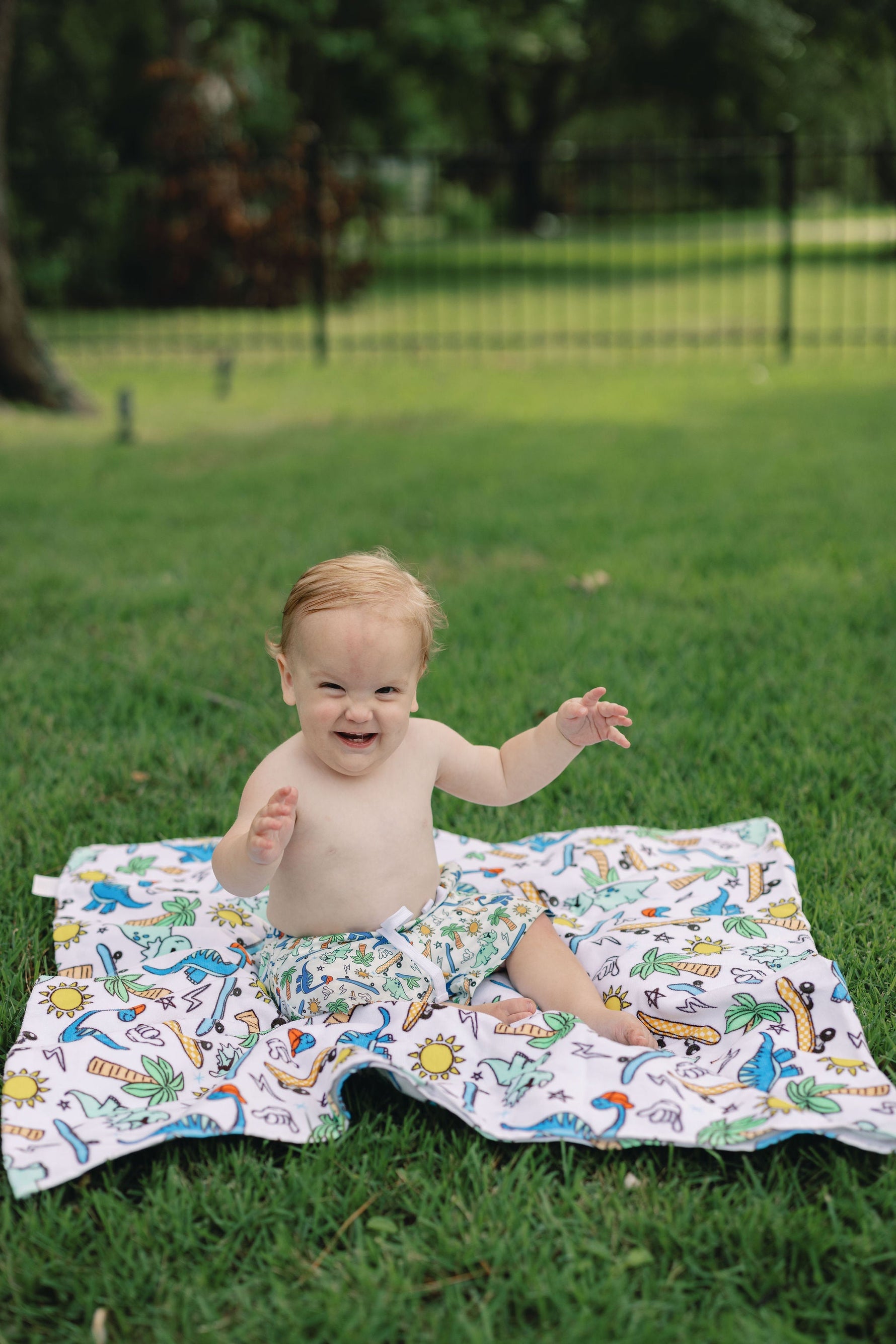 DREAM BIG LITTLE CO EXCLUSIVE SURF - O - SAURUS DREAM SWIM TRUNKSEveretts Place