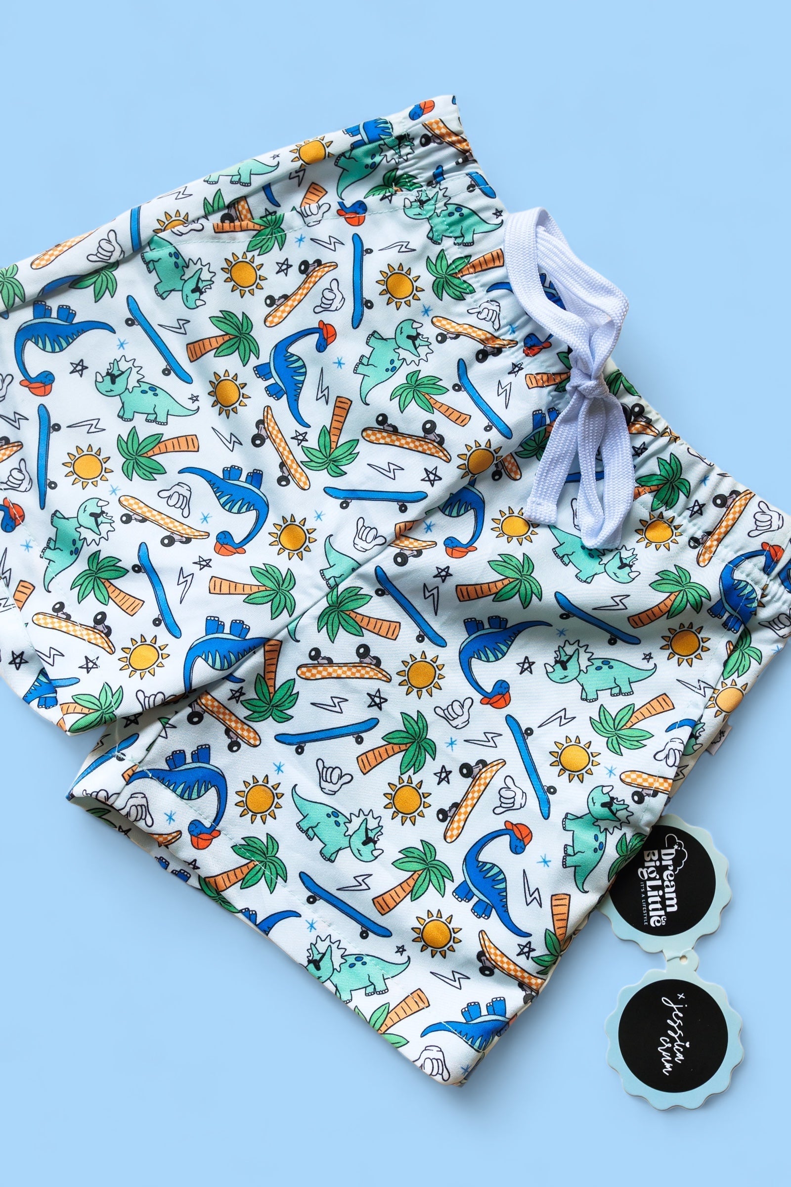 DREAM BIG LITTLE CO EXCLUSIVE SURF - O - SAURUS DREAM SWIM TRUNKSEveretts Place