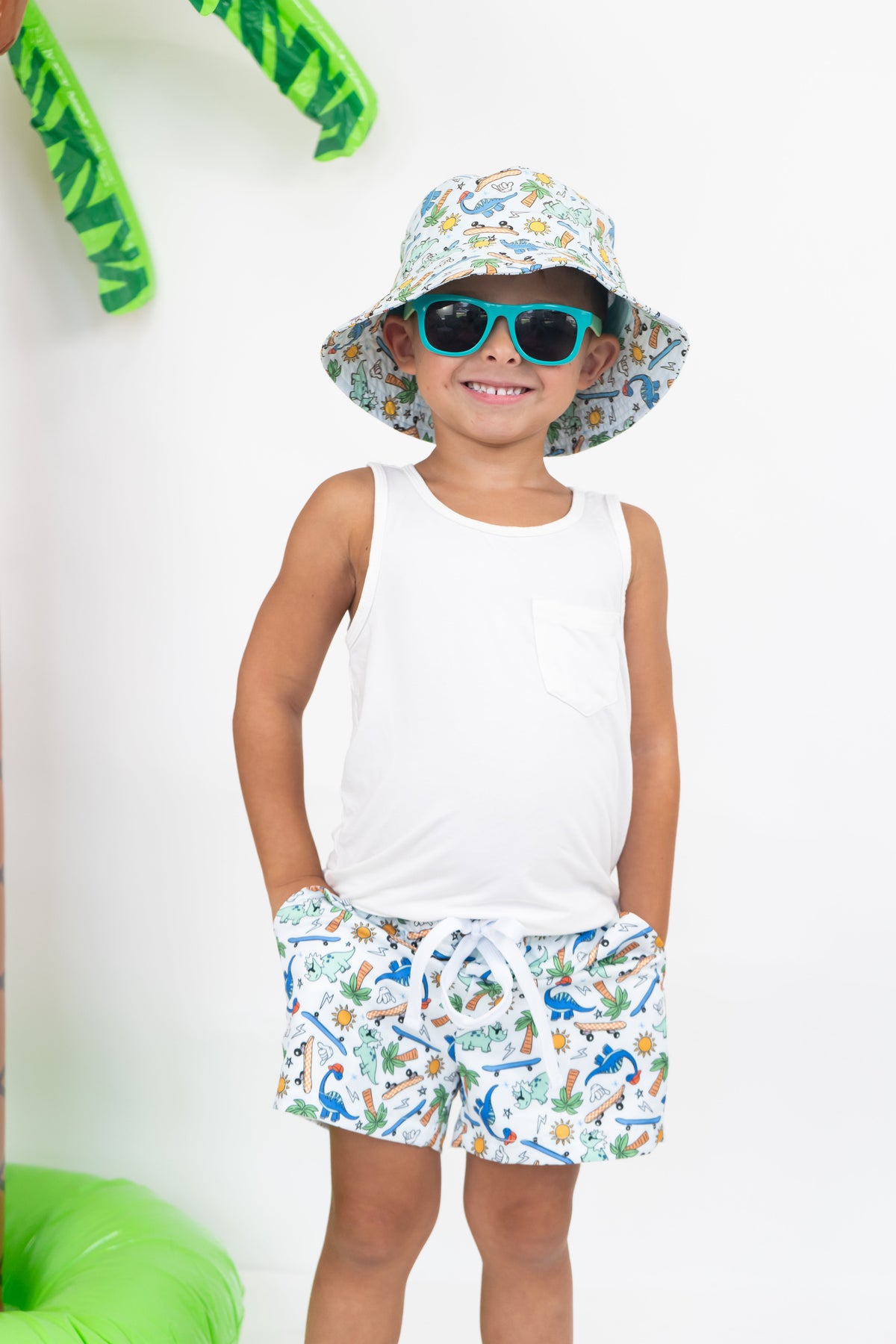 DREAM BIG LITTLE CO EXCLUSIVE SURF - O - SAURUS DREAM SWIM TRUNKSEveretts Place