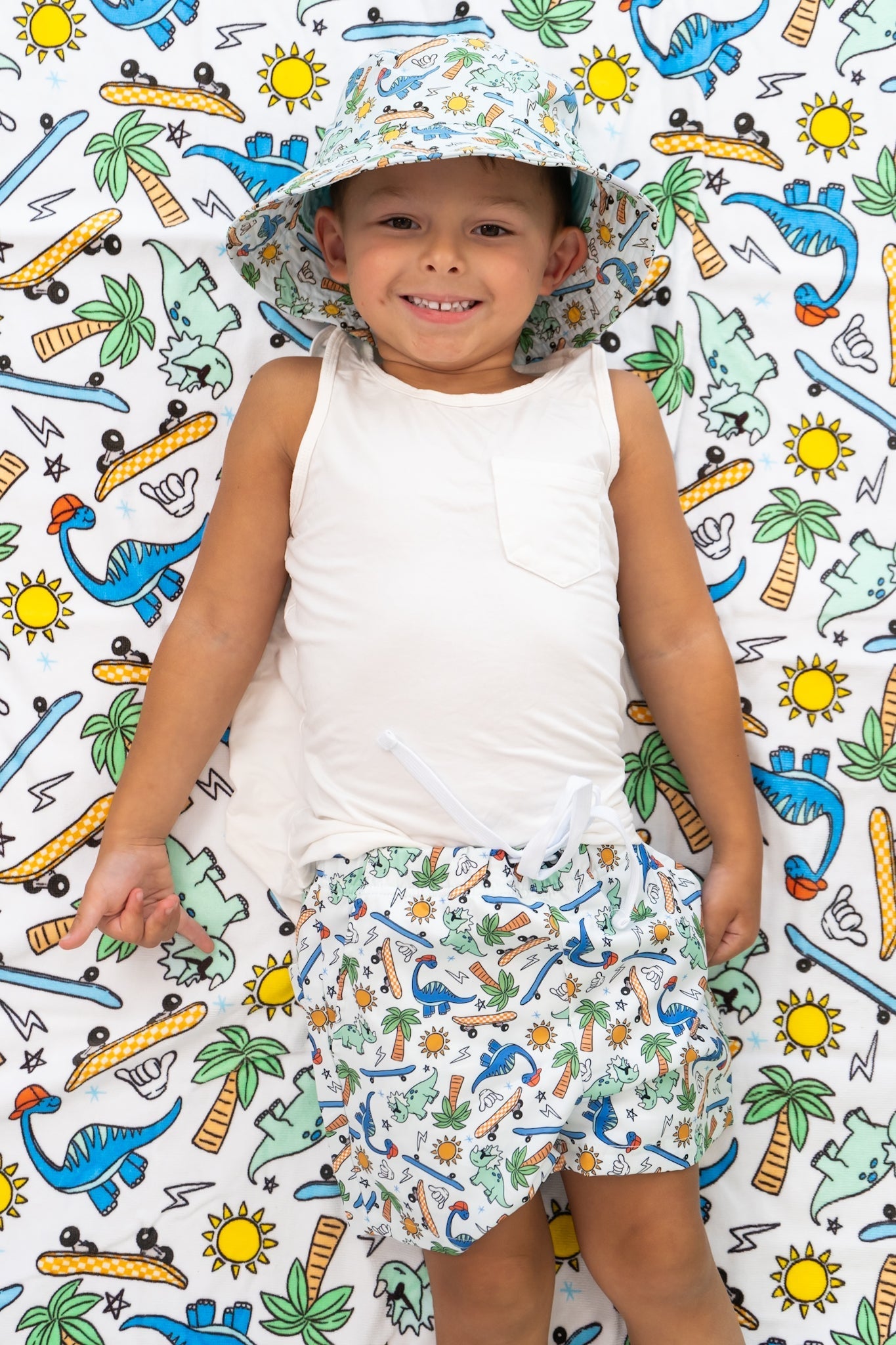 DREAM BIG LITTLE CO EXCLUSIVE SURF - O - SAURUS DREAM SWIM TRUNKSEveretts Place