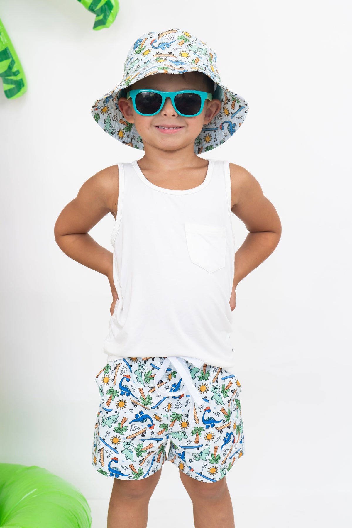 DREAM BIG LITTLE CO EXCLUSIVE SURF - O - SAURUS DREAM SWIM TRUNKSEveretts Place