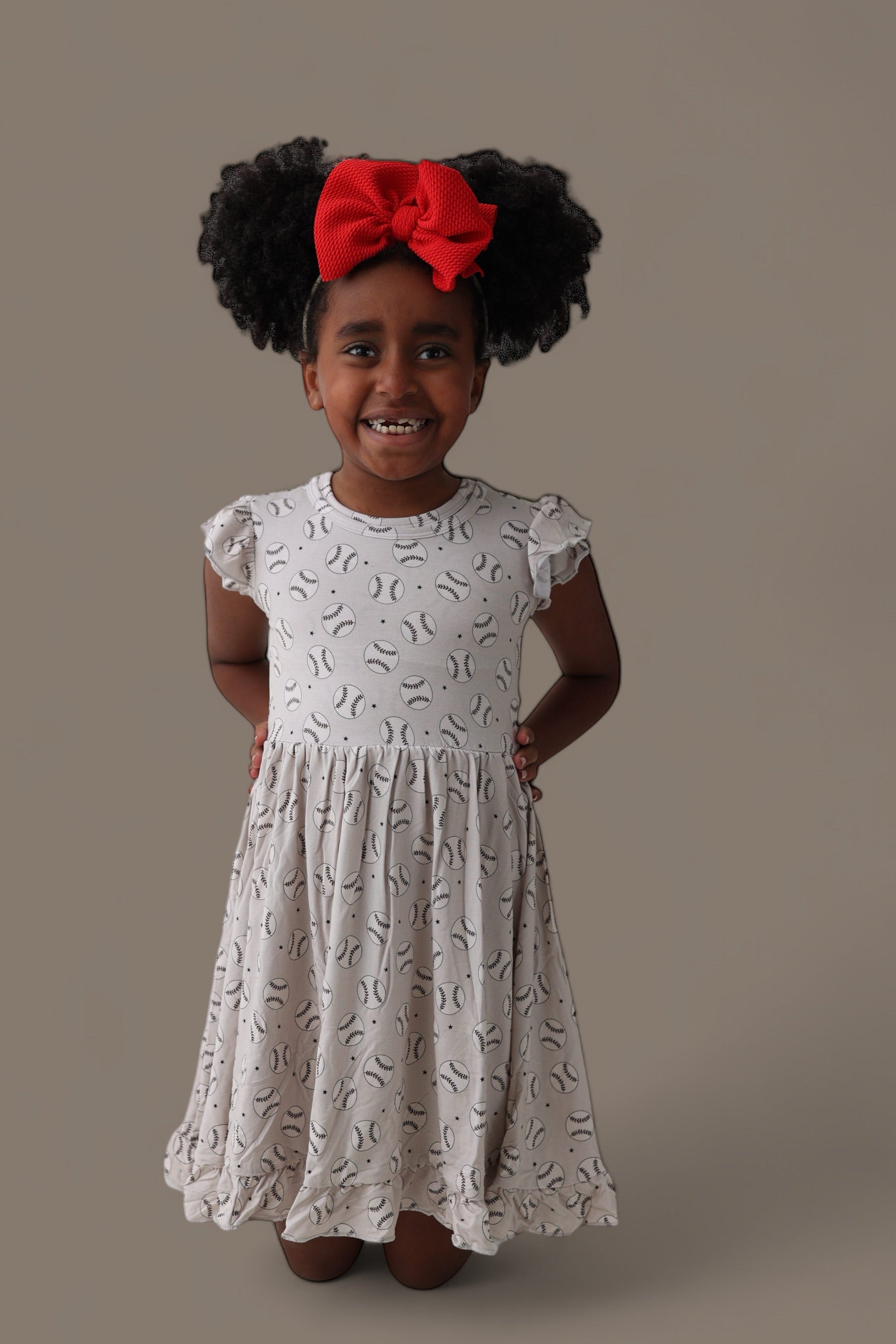 DREAM BIG LITTLE CO EXCLUSIVE SWING FOR THE STARS DREAM CAP SLEEVE RUFFLE DRESSEveretts Place