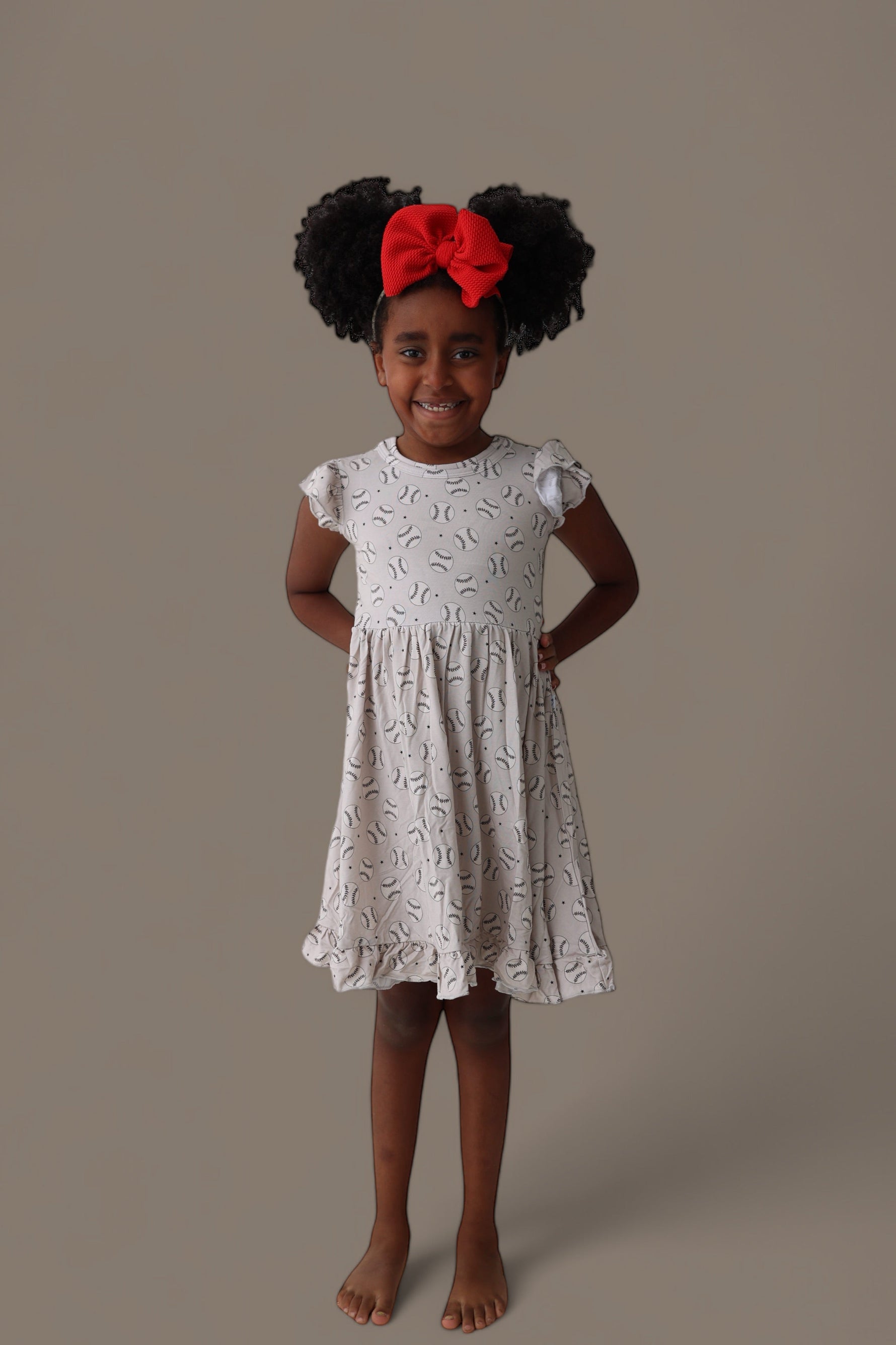 DREAM BIG LITTLE CO EXCLUSIVE SWING FOR THE STARS DREAM CAP SLEEVE RUFFLE DRESSEveretts Place