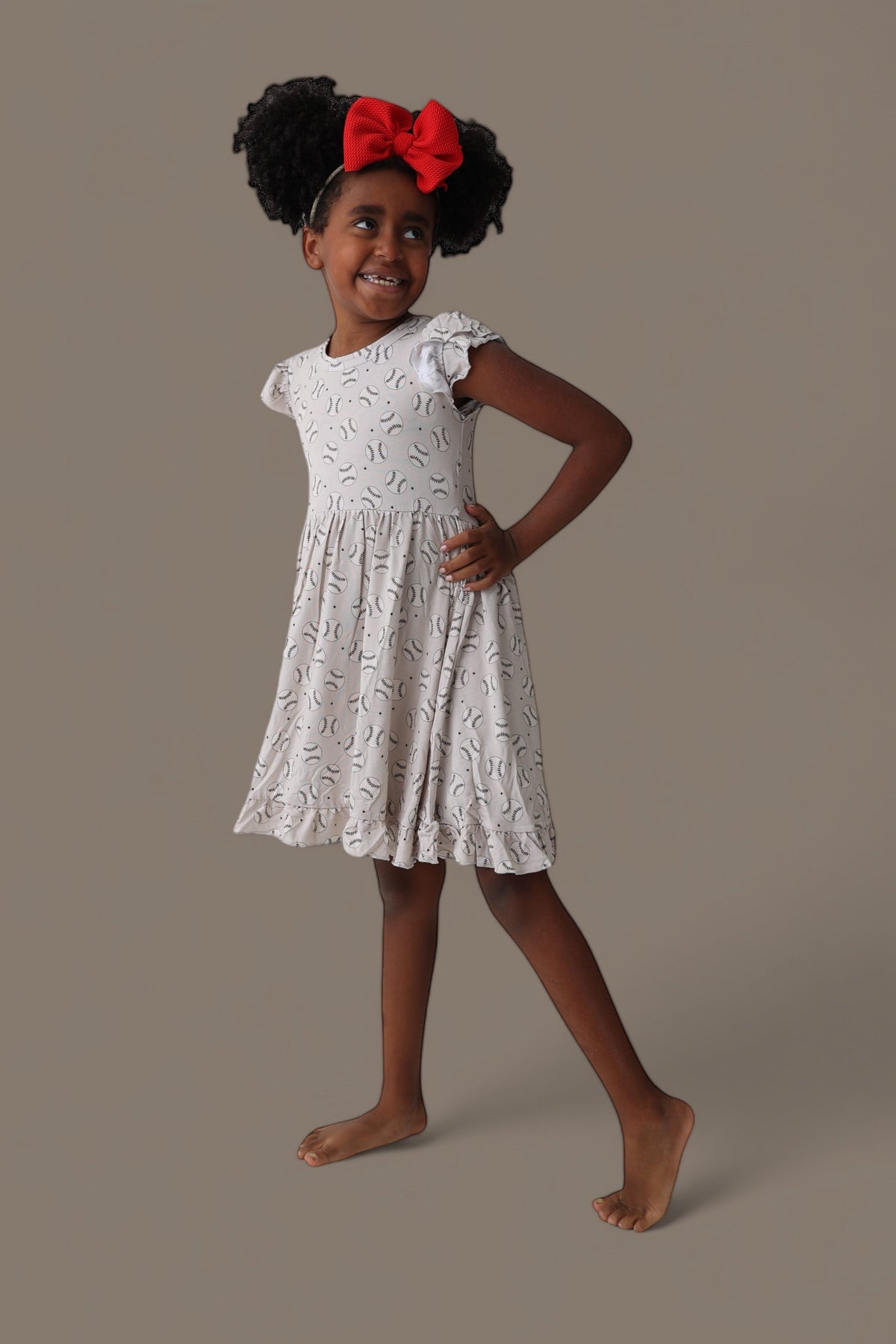 DREAM BIG LITTLE CO EXCLUSIVE SWING FOR THE STARS DREAM CAP SLEEVE RUFFLE DRESSEveretts Place