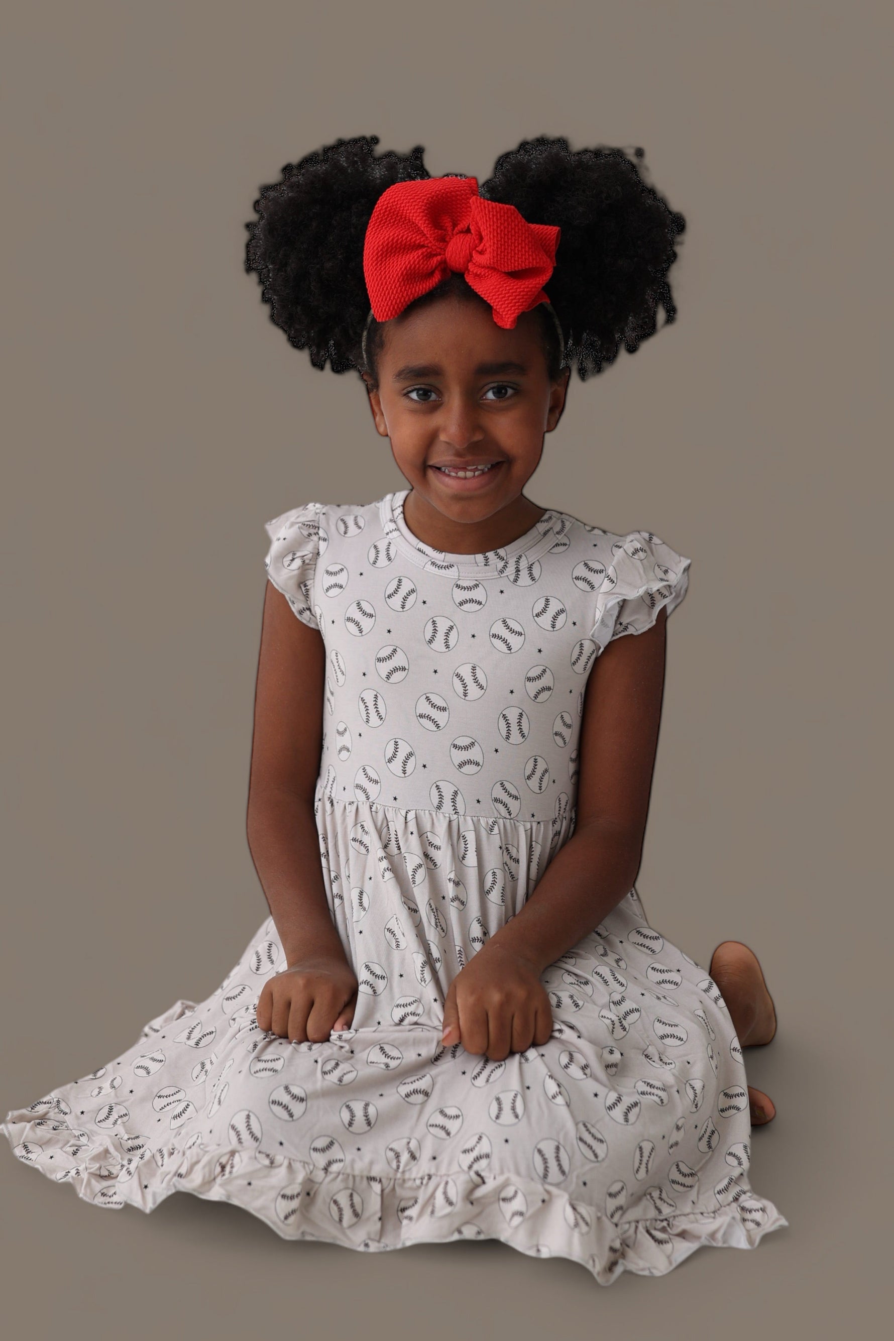 DREAM BIG LITTLE CO EXCLUSIVE SWING FOR THE STARS DREAM CAP SLEEVE RUFFLE DRESSEveretts Place