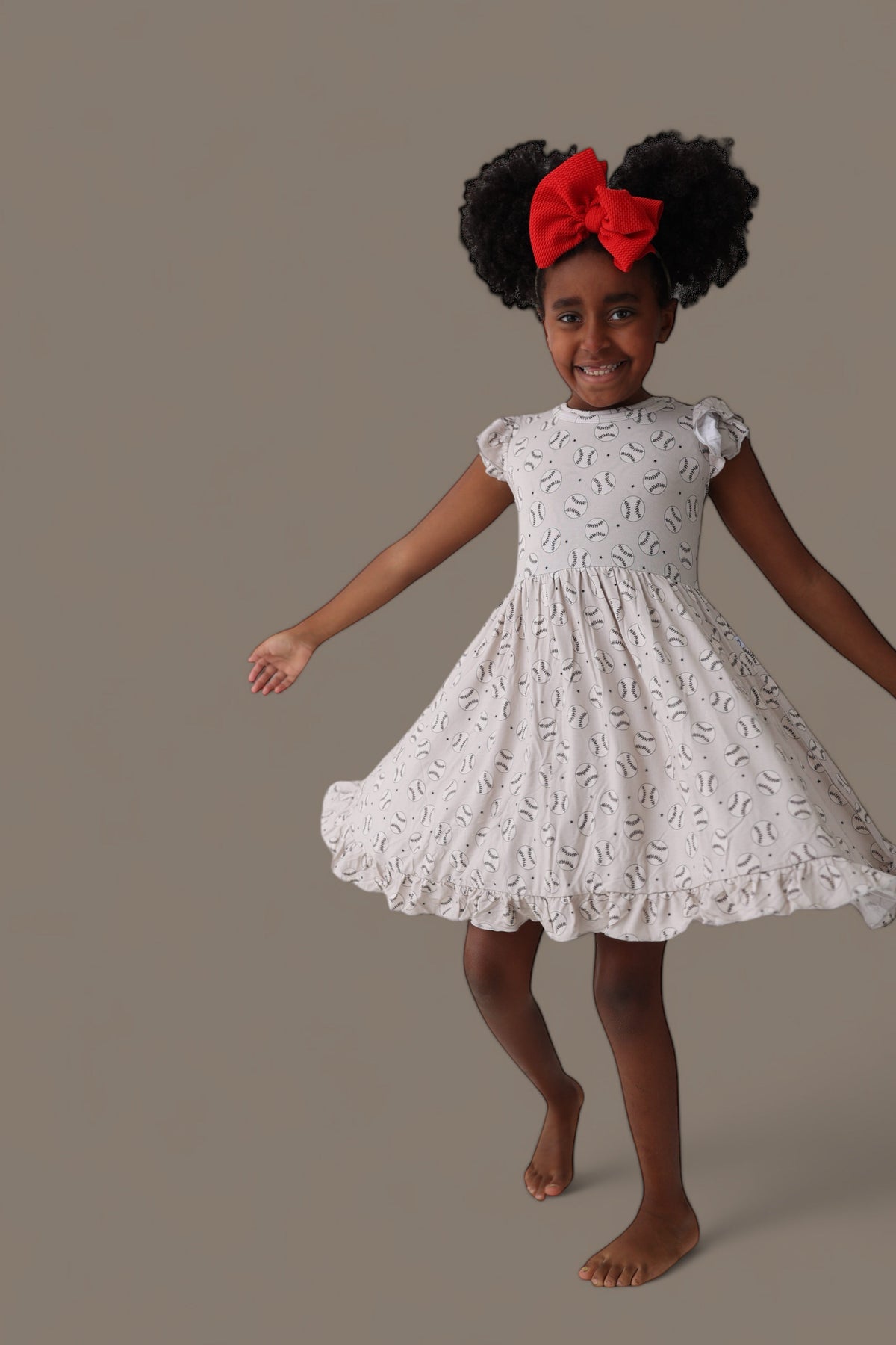 DREAM BIG LITTLE CO EXCLUSIVE SWING FOR THE STARS DREAM CAP SLEEVE RUFFLE DRESSEveretts Place