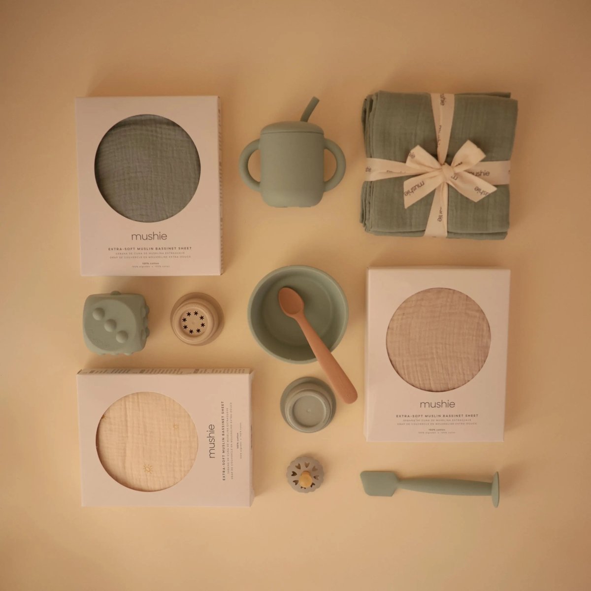 Mushie Extra Soft Bassinet Muslin Crib Sheet for Baby - 100 Percent Cotton Breathable Fabric - 