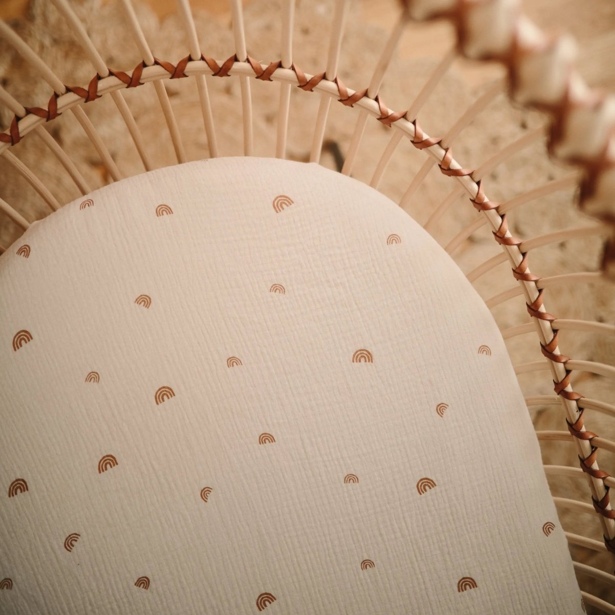 Mushie Extra Soft Bassinet Muslin Crib Sheet for Baby - 100 Percent Cotton Breathable Fabric - 