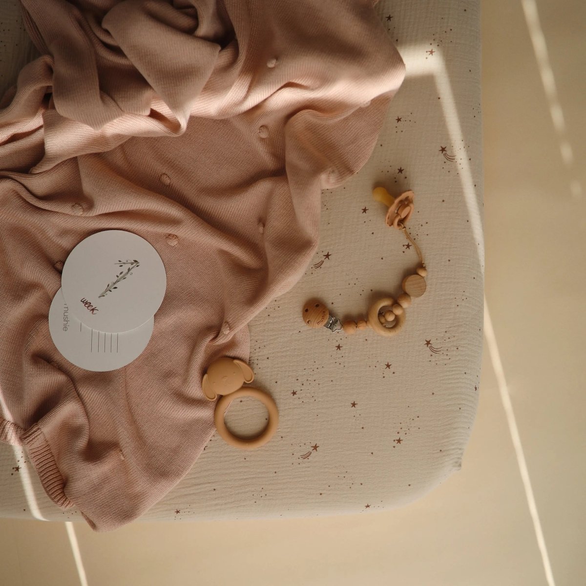 Mushie Extra Soft Bassinet Muslin Crib Sheet for Baby - 100 Percent Cotton Breathable Fabric - 