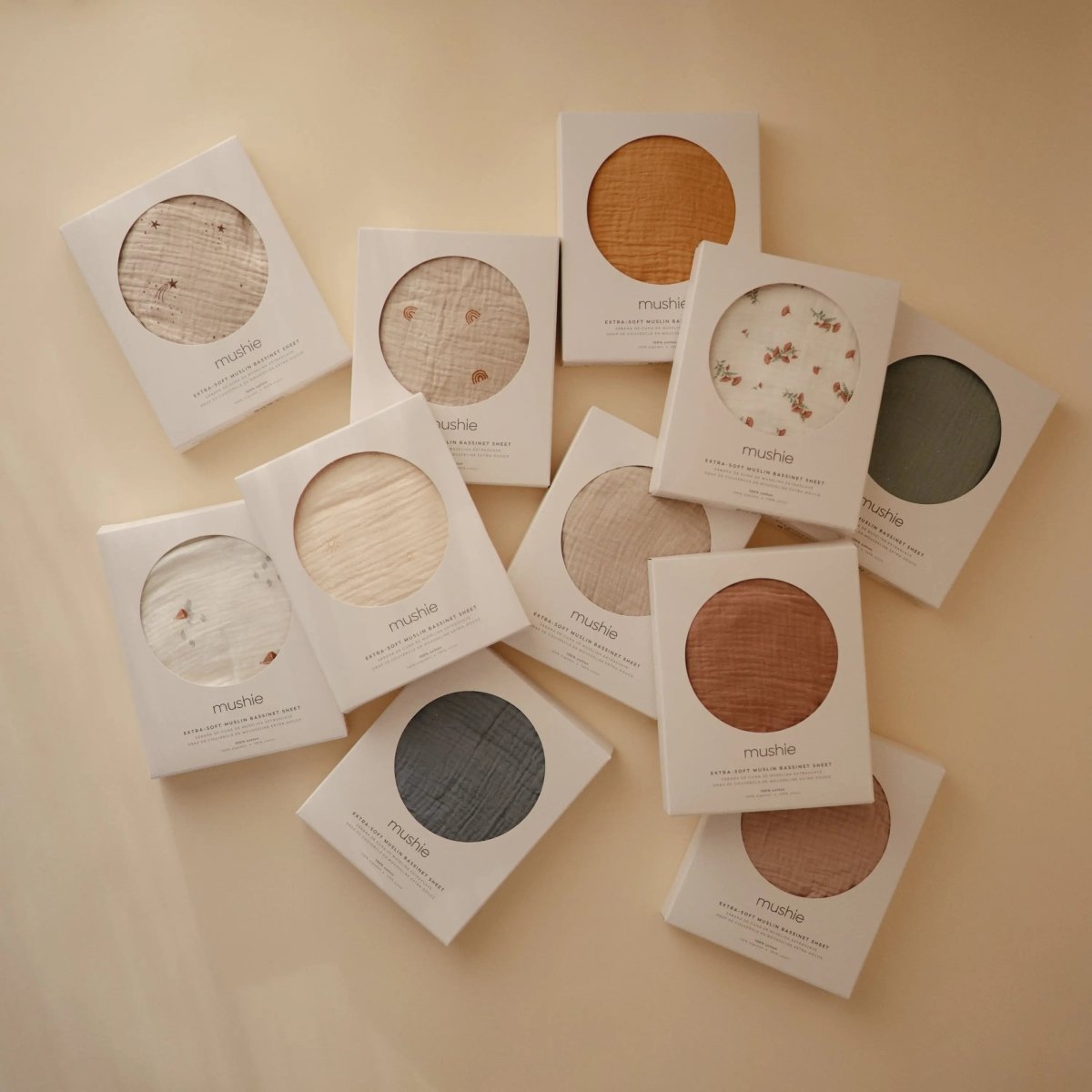 Mushie Extra Soft Bassinet Muslin Crib Sheet for Baby - 100 Percent Cotton Breathable Fabric - 
