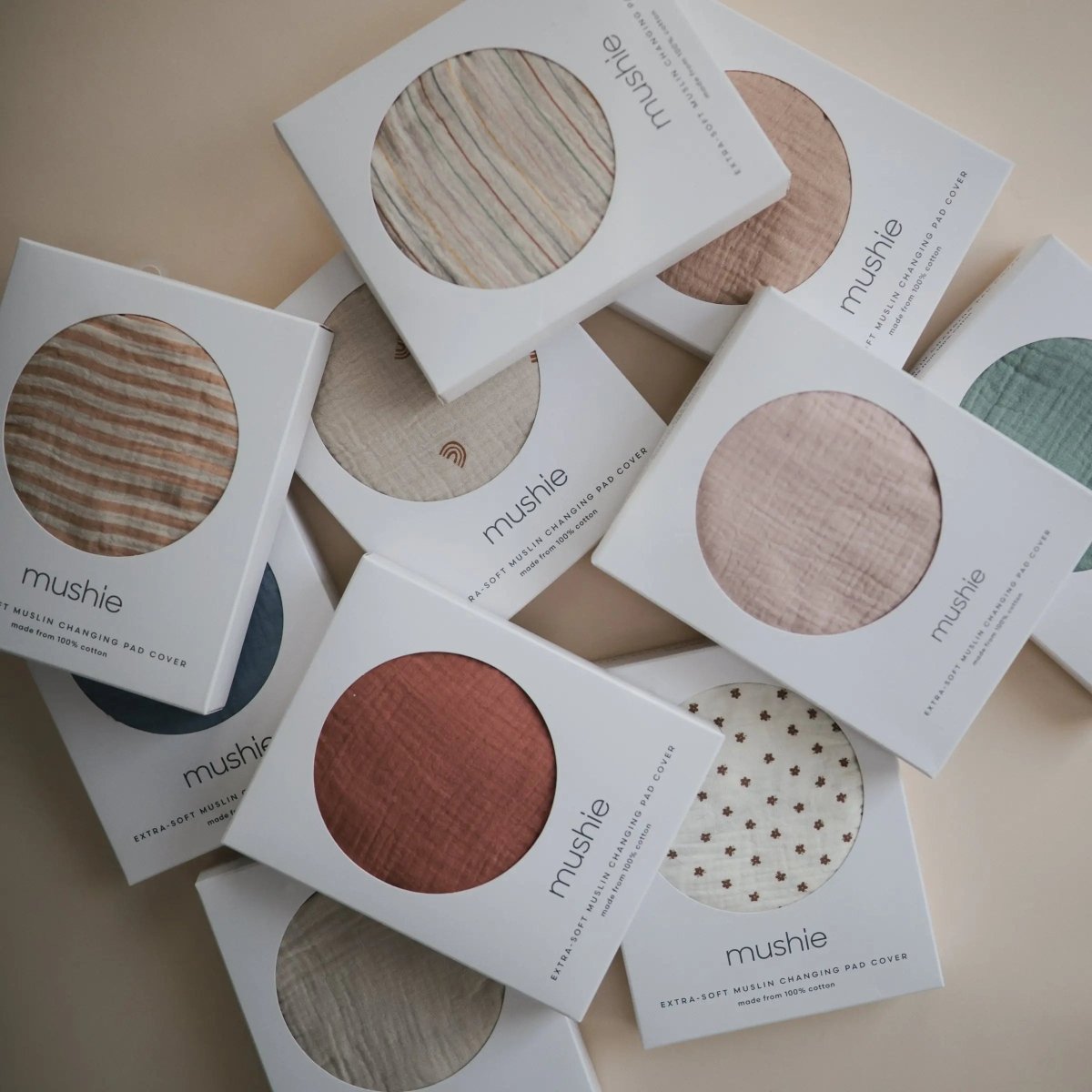 Mushie Extra Soft Muslin Changing Pad Cover 100 Percent Cotton Breathable and Cozy Design - Everetts Place Boutique - 