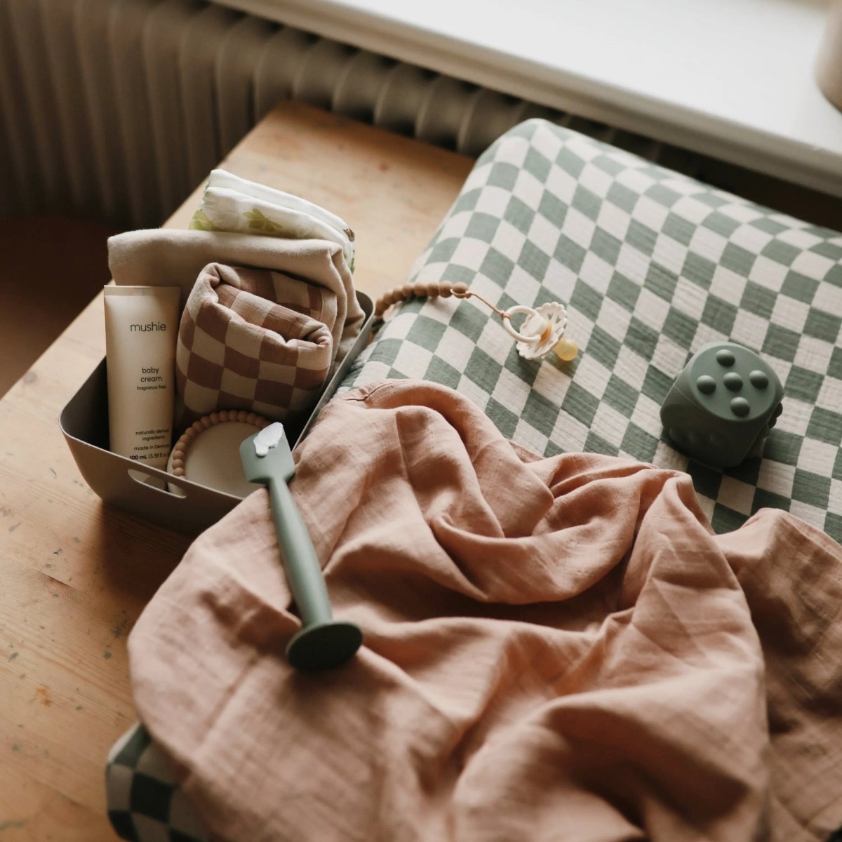 Mushie Extra Soft Muslin Changing Pad Cover 100 Percent Cotton Breathable and Cozy Design - Everetts Place Boutique - 