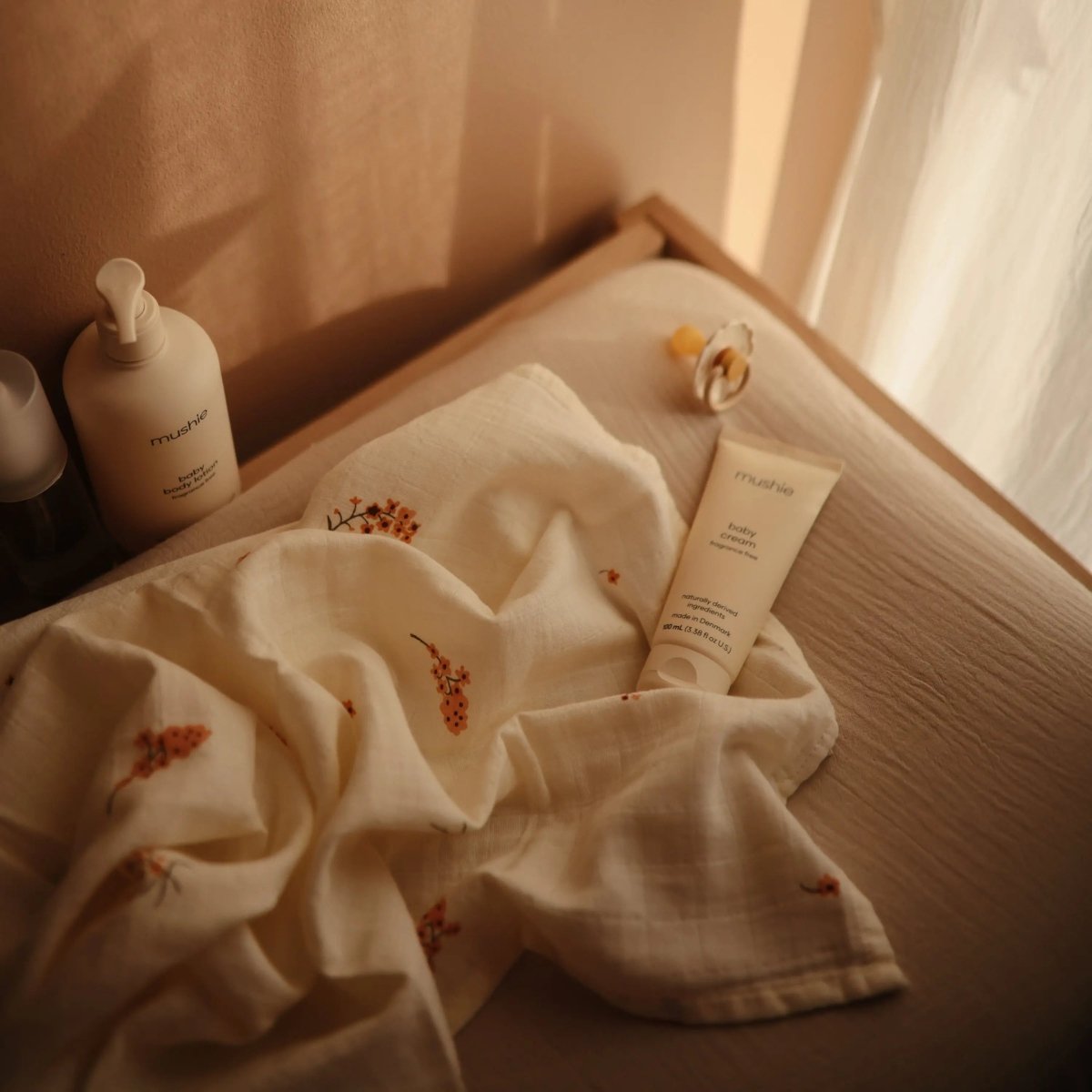 Mushie Extra Soft Muslin Changing Pad Cover 100 Percent Cotton Breathable and Cozy Design - Everetts Place Boutique - 