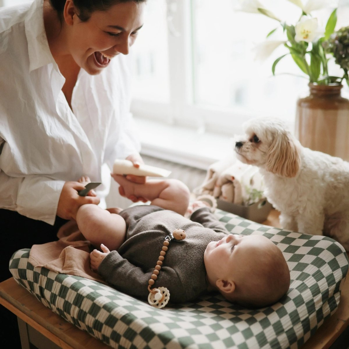 Mushie Extra Soft Muslin Changing Pad Cover 100 Percent Cotton Breathable and Cozy Design - Everetts Place Boutique - 