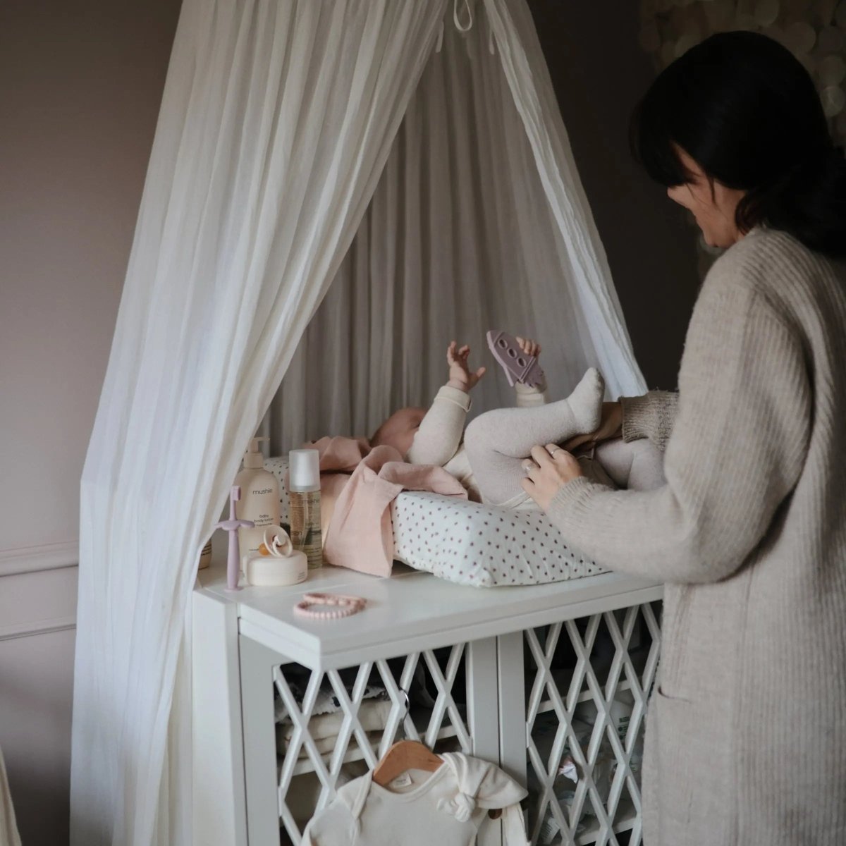 Mushie Extra Soft Muslin Changing Pad Cover 100 Percent Cotton Breathable and Cozy Design - Everetts Place Boutique - 