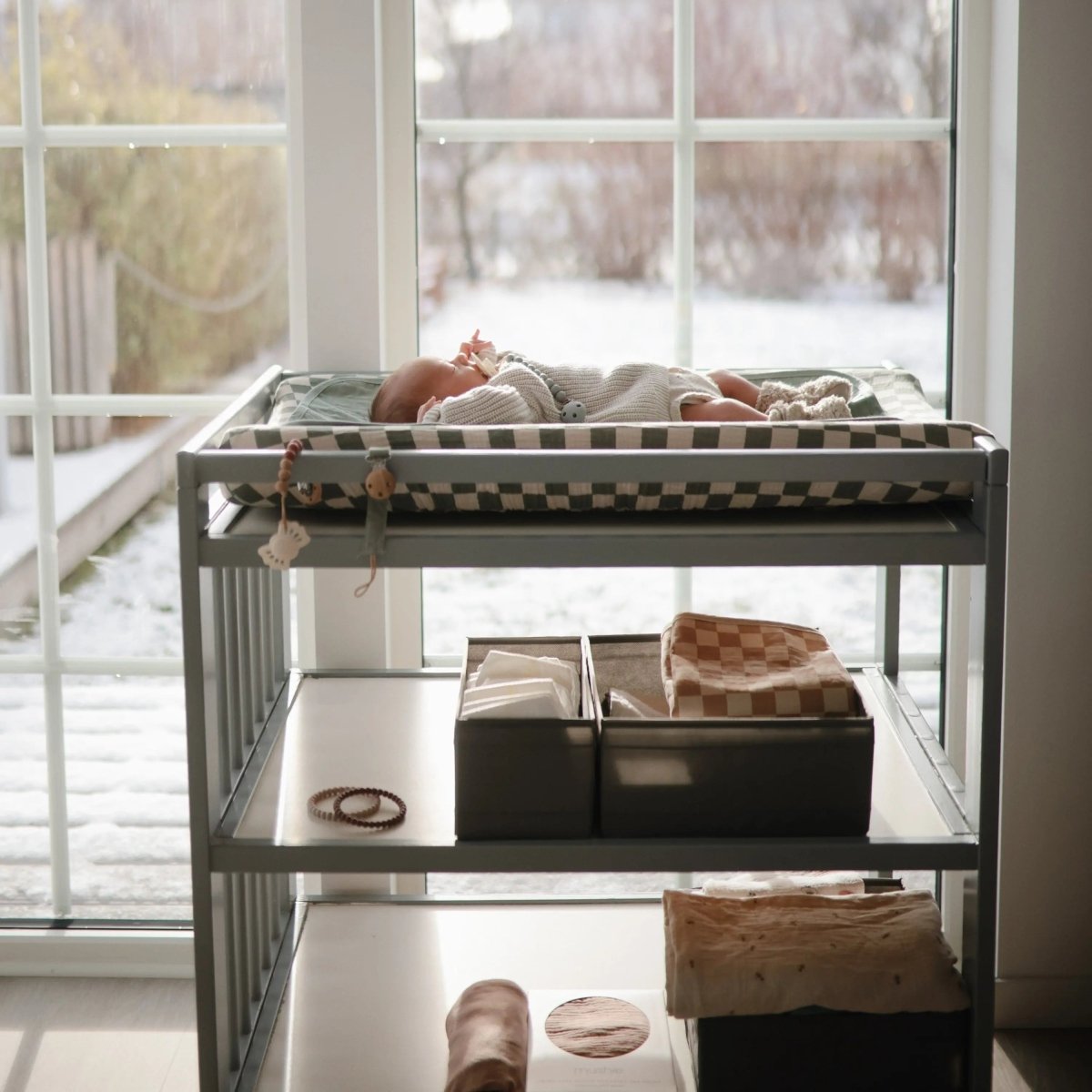 Mushie Extra Soft Muslin Changing Pad Cover 100 Percent Cotton Breathable and Cozy Design - Everetts Place Boutique - 