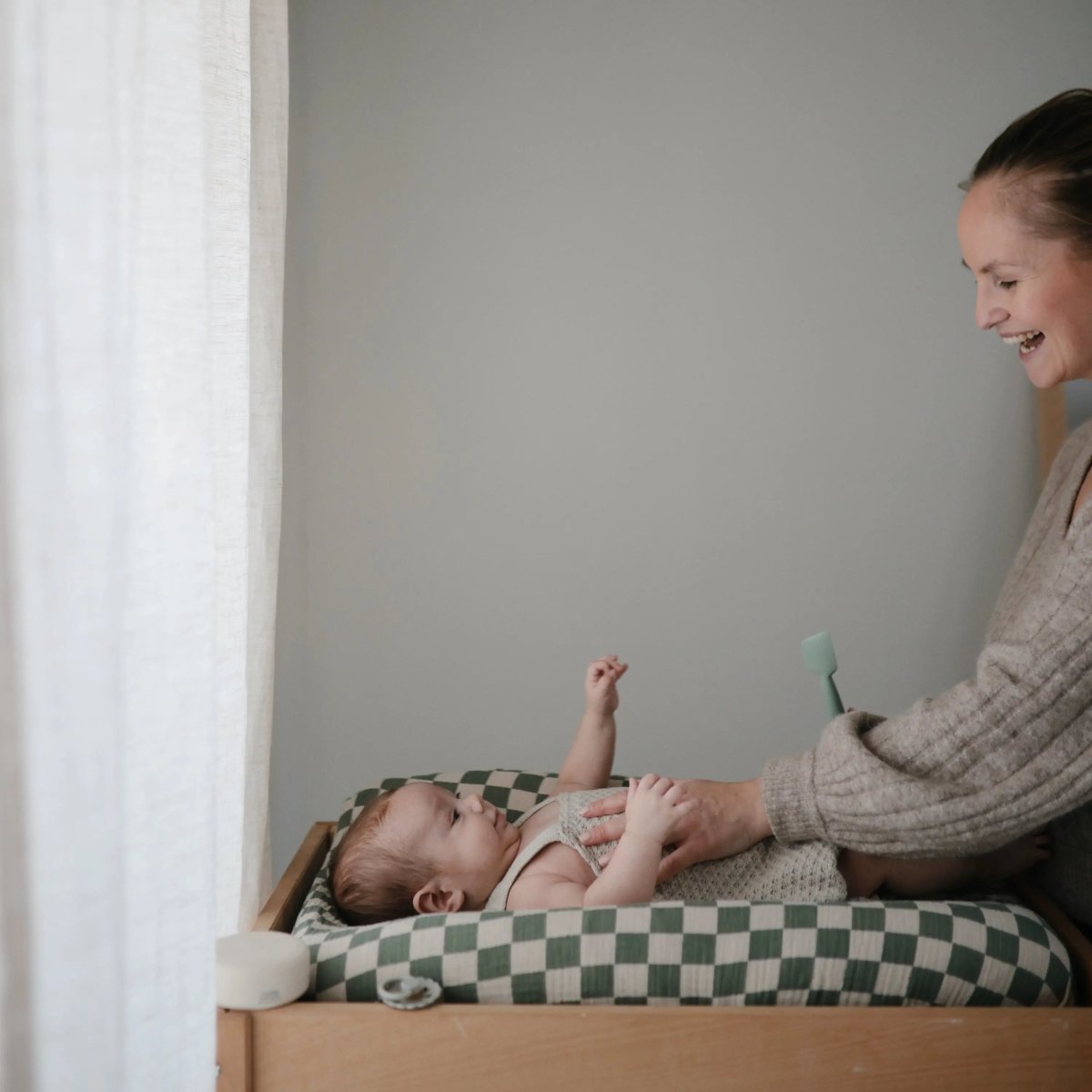 Mushie Extra Soft Muslin Changing Pad Cover 100 Percent Cotton Breathable and Cozy Design - Everetts Place Boutique - 