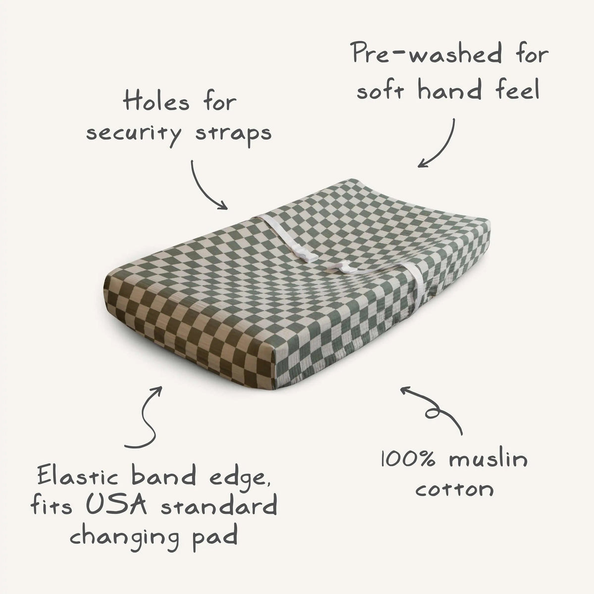 Mushie Extra Soft Muslin Changing Pad Cover - 
