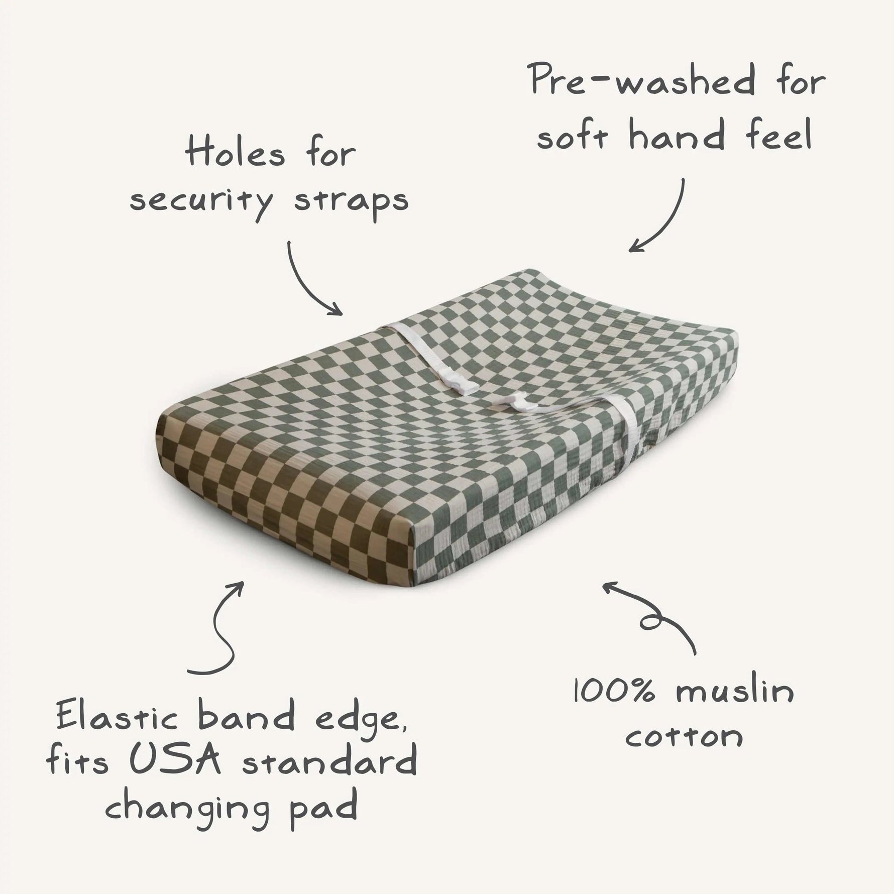 Mushie Extra Soft Muslin Changing Pad Cover - 