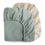 Mushie Extra Soft Muslin Crib Sheet - 2 Pack - 