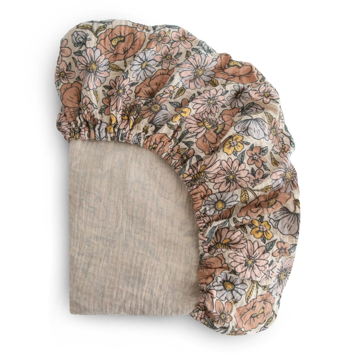 Mushie Extra Soft Muslin Crib Sheet for Baby 100% Cotton Breathable and Cozy - 