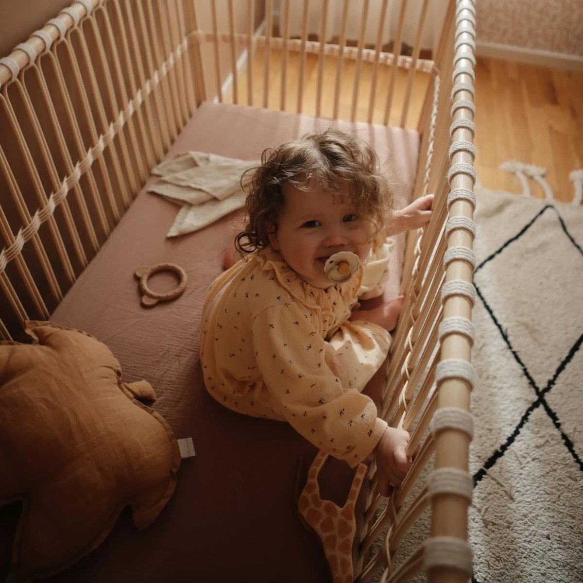 Mushie Extra Soft Muslin Crib Sheet for Baby 100% Cotton Breathable and Cozy - 