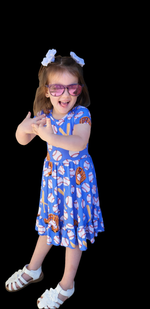 Dragonfly Dreams Bamboo Eye On The Ball Twirl Dress with Pockets & Shorts Set