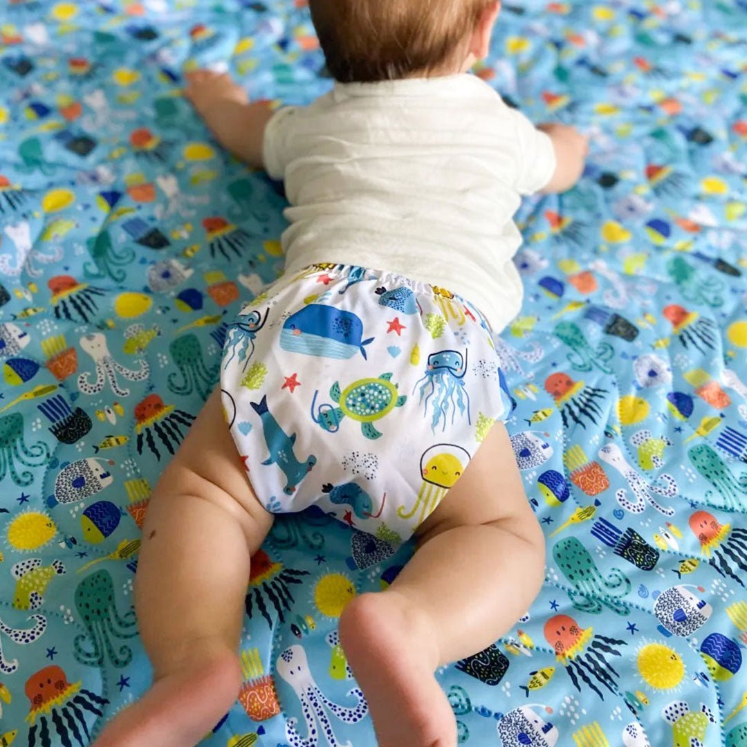 Animals and Insects: Essentials Pocket Cloth Diaper with Athletic Wicking Jersey, Grows with your Baby - Everetts Place Boutique - Pocket Diaper