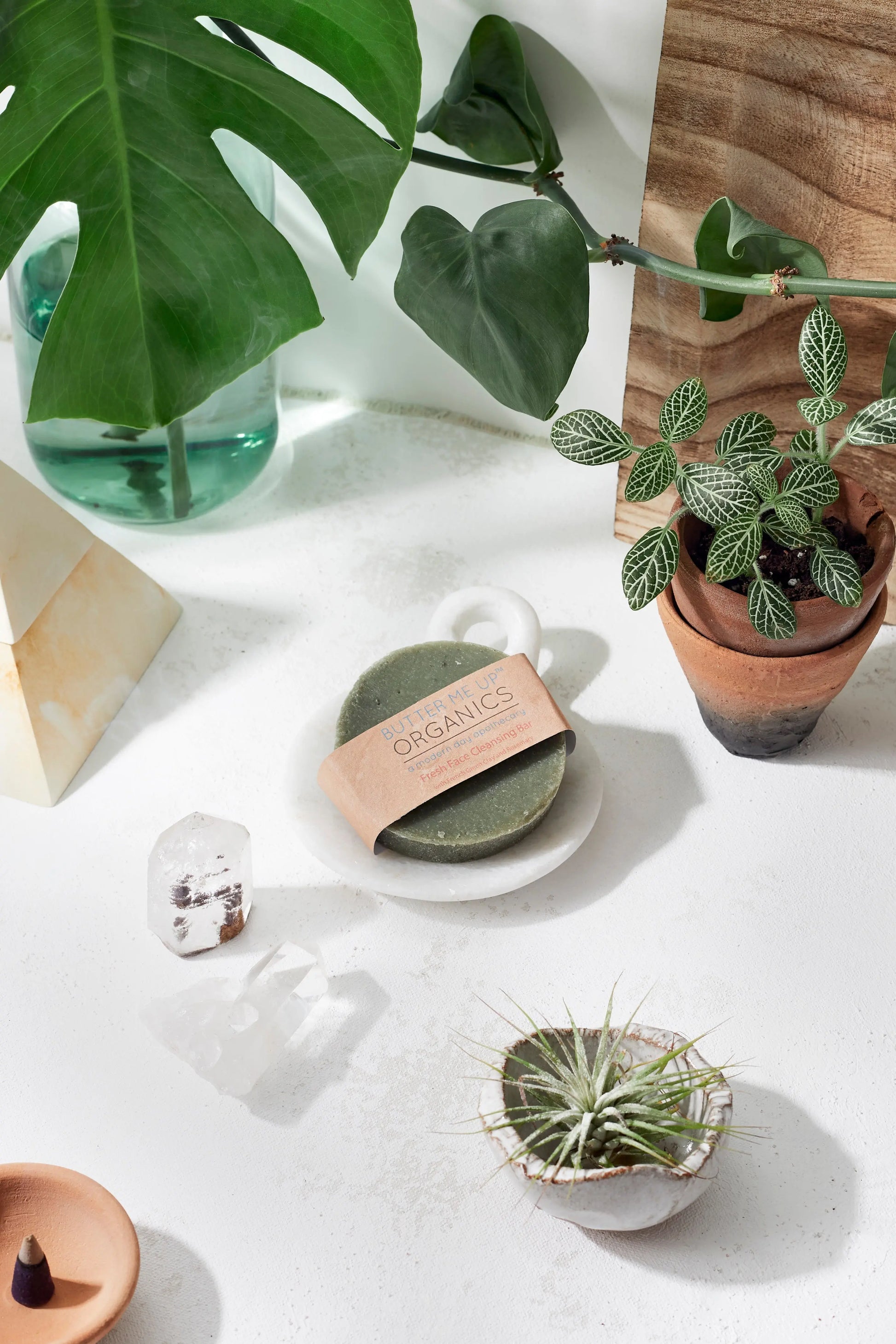 Face Wash Facial Cleansing Bar with French Green Clay and Organic Castile Soap Butter Me Up Organics