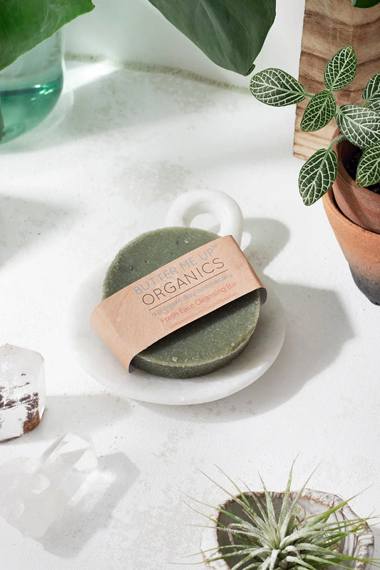 Face Wash Facial Cleansing Bar with French Green Clay and Organic Castile Soap Butter Me Up Organics