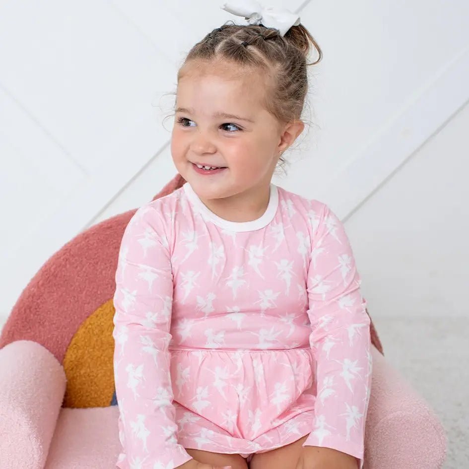 Bestaroo Fairies Bodysuit Dress For Baby Girls Bamboo Soft Long Sleeve - 