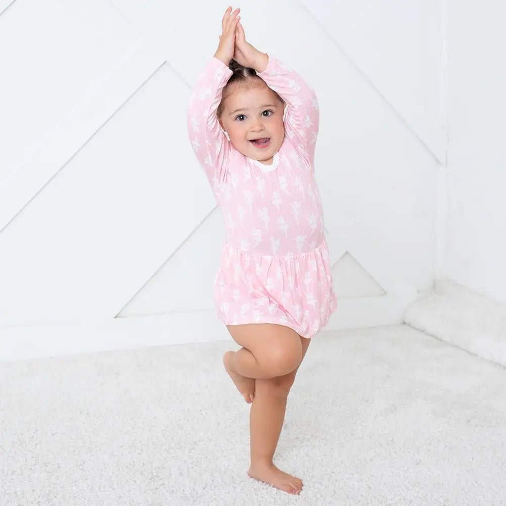 Bestaroo Fairies Bodysuit Dress For Baby Girls Bamboo Soft Long Sleeve - 