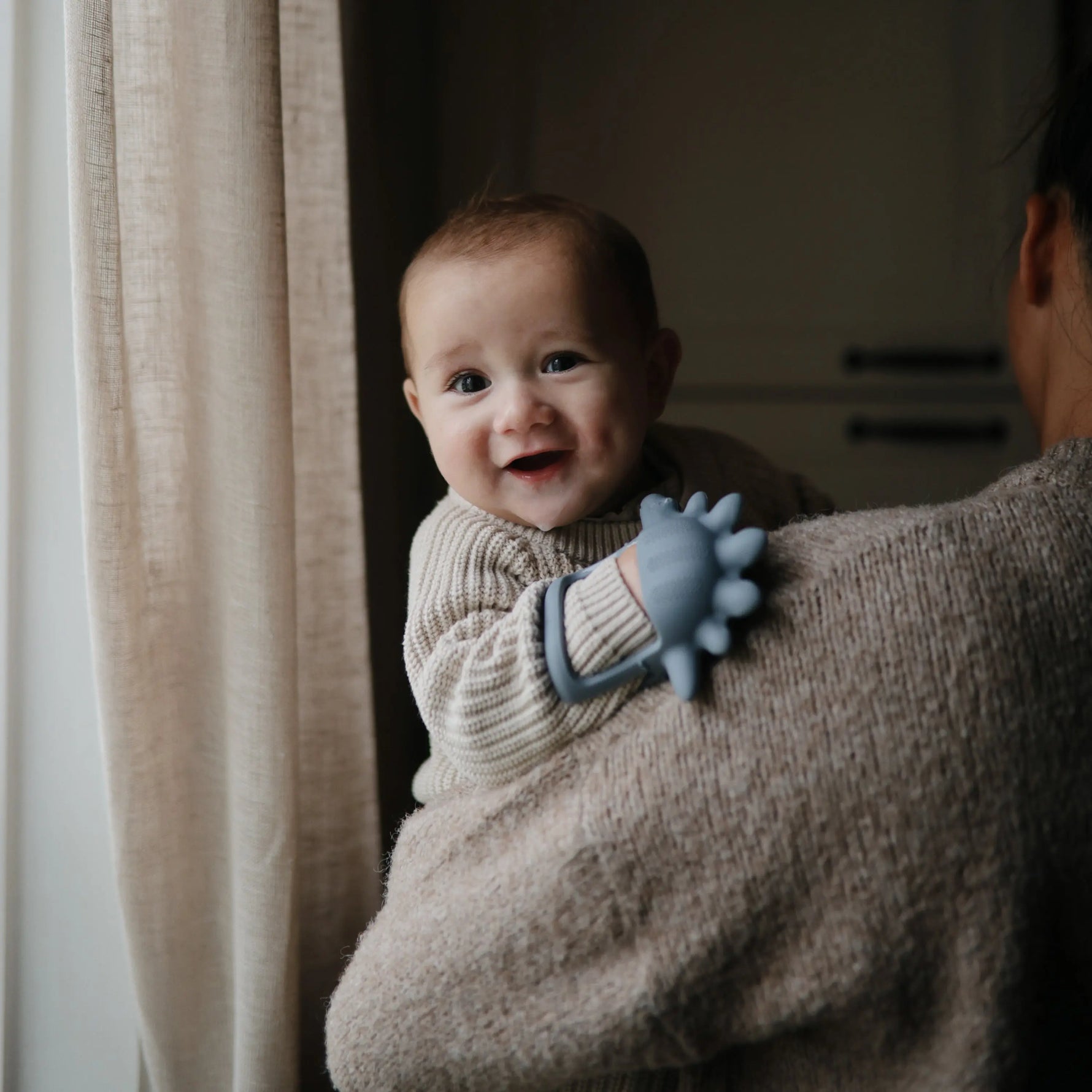 Mushie No Drop Dino Teether Tradewinds Made from Food Grade Silicone - Baby & Toddler > Baby Health > Pacifiers & Teethers teether