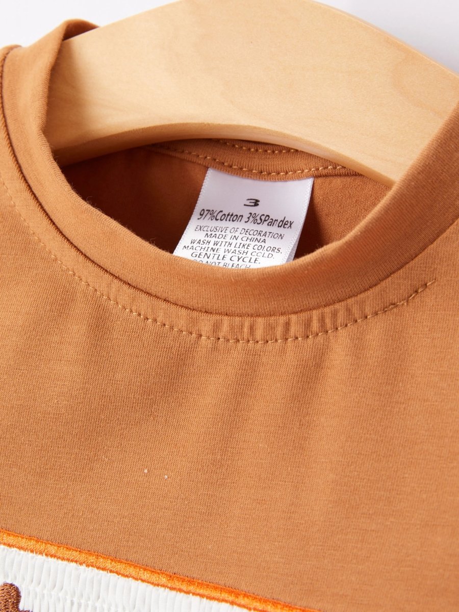 Rylee Faith Designs Fall Boys Thanksgiving Smocking Embroidered Brown Plaid Outfit Set - 