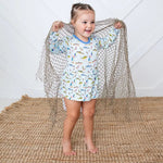 Bestaroo Fall Catch Bamboo Bodysuit Dress With Colorful Fish Print - 