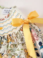 Rylee Faith Designs Fall Embroidery Smocking Bow Floral Leaf Baby Girls Dress - 