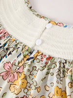 Rylee Faith Designs Fall Embroidery Smocking Bow Floral Leaf Baby Girls Dress - 