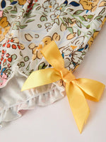 Rylee Faith Designs Fall Embroidery Smocking Bow Floral Leaf Baby Girls Romper - 