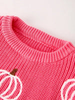 Rylee Faith Designs Fall Girls Thanksgiving Halloween Pumpkin Pink Pullover - Everetts Place Boutique - 