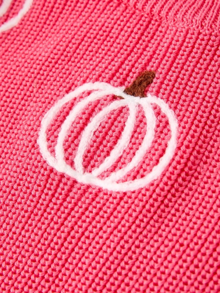 Rylee Faith Designs Fall Girls Thanksgiving Halloween Pumpkin Pink Pullover - Everetts Place Boutique - 