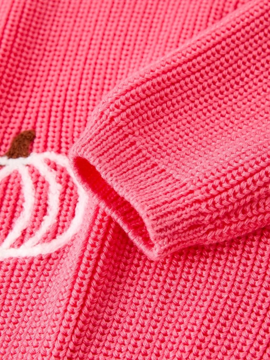 Rylee Faith Designs Fall Girls Thanksgiving Halloween Pumpkin Pink Pullover - Everetts Place Boutique - 