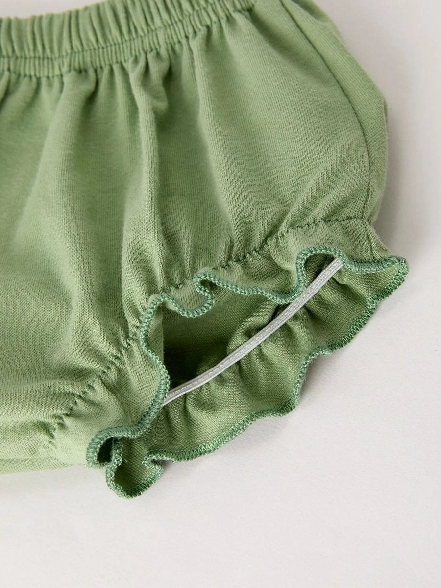 Rylee Faith Designs Fall Halloween And Thanksgiving Applique Plaid Girls Bloomers Romper Set - 